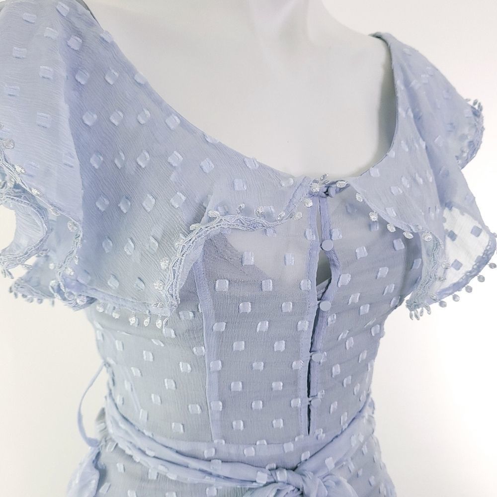 Alice McCall Moon Talking Ruffle Maxi Dress Crystal Bue sz 2 NEW - Picture 6 of 13